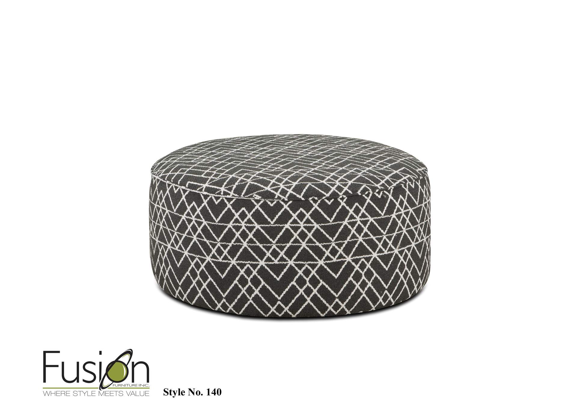 Popstitch Shell (Livesmart) Hyphen Onyx Cocktail Ottoman,Fusion Furniture Inc