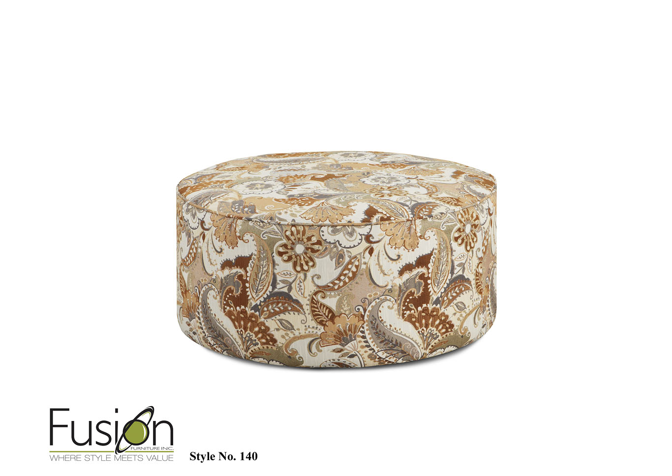 Moore Metal Princeton Earth Cocktail Ottoman,Fusion Furniture Inc