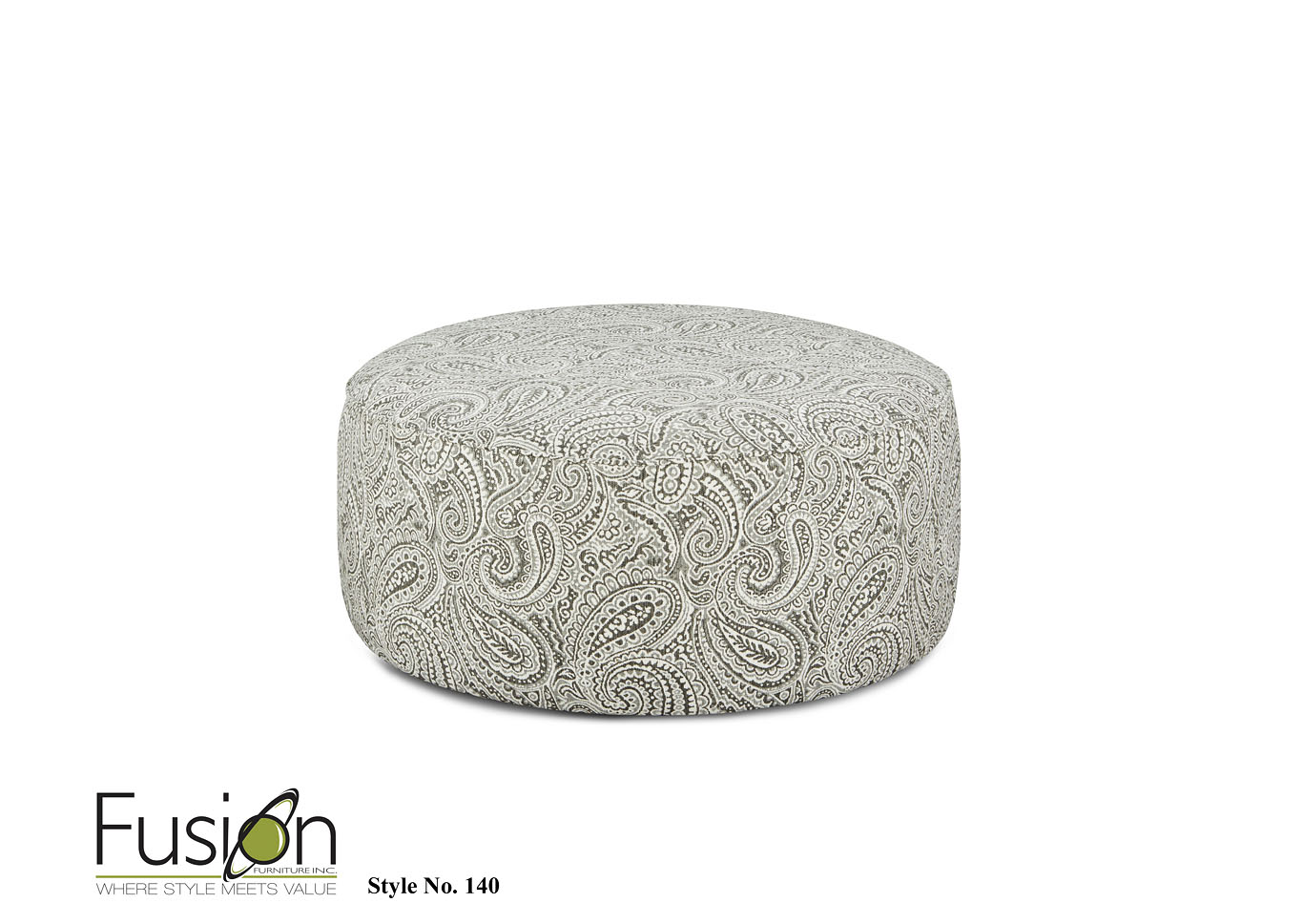 Homecoming Stone (Revolution) Regency Iron Cocktail Ottoman,Fusion Furniture Inc