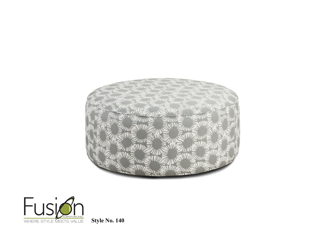 Longboard Chambray (Revolution) Sunburst Powder Cocktail Ottoman,Fusion Furniture Inc