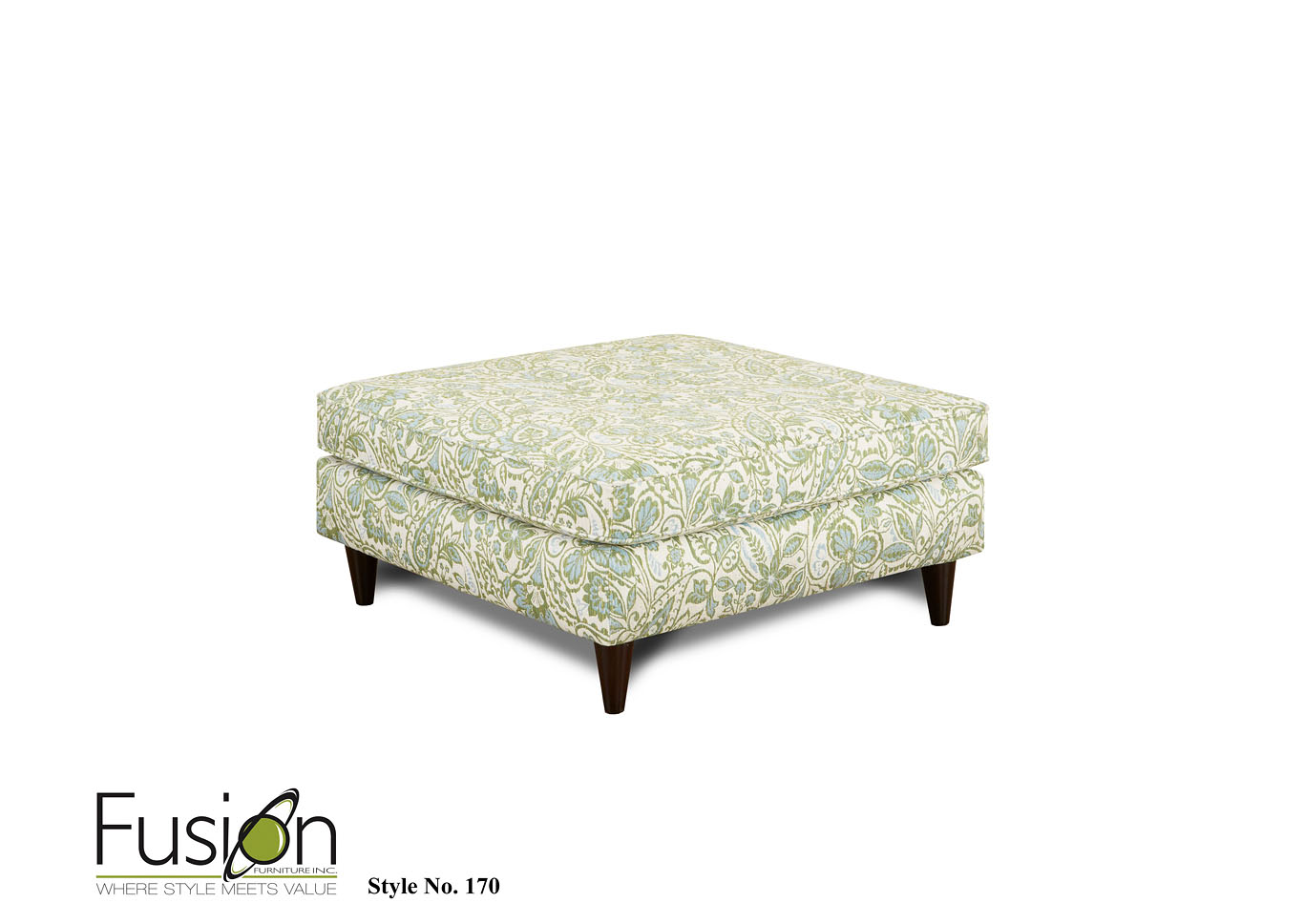 Baja Natural Provance Dewdrop Cocktail Ottoman,Fusion Furniture Inc