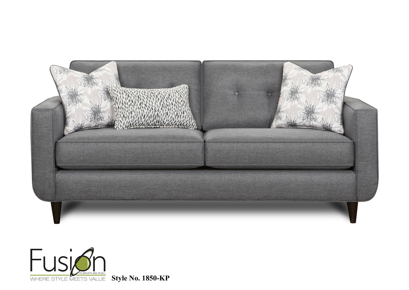 Quince Coal Sonic Silver Sofa,Fusion Furniture Inc