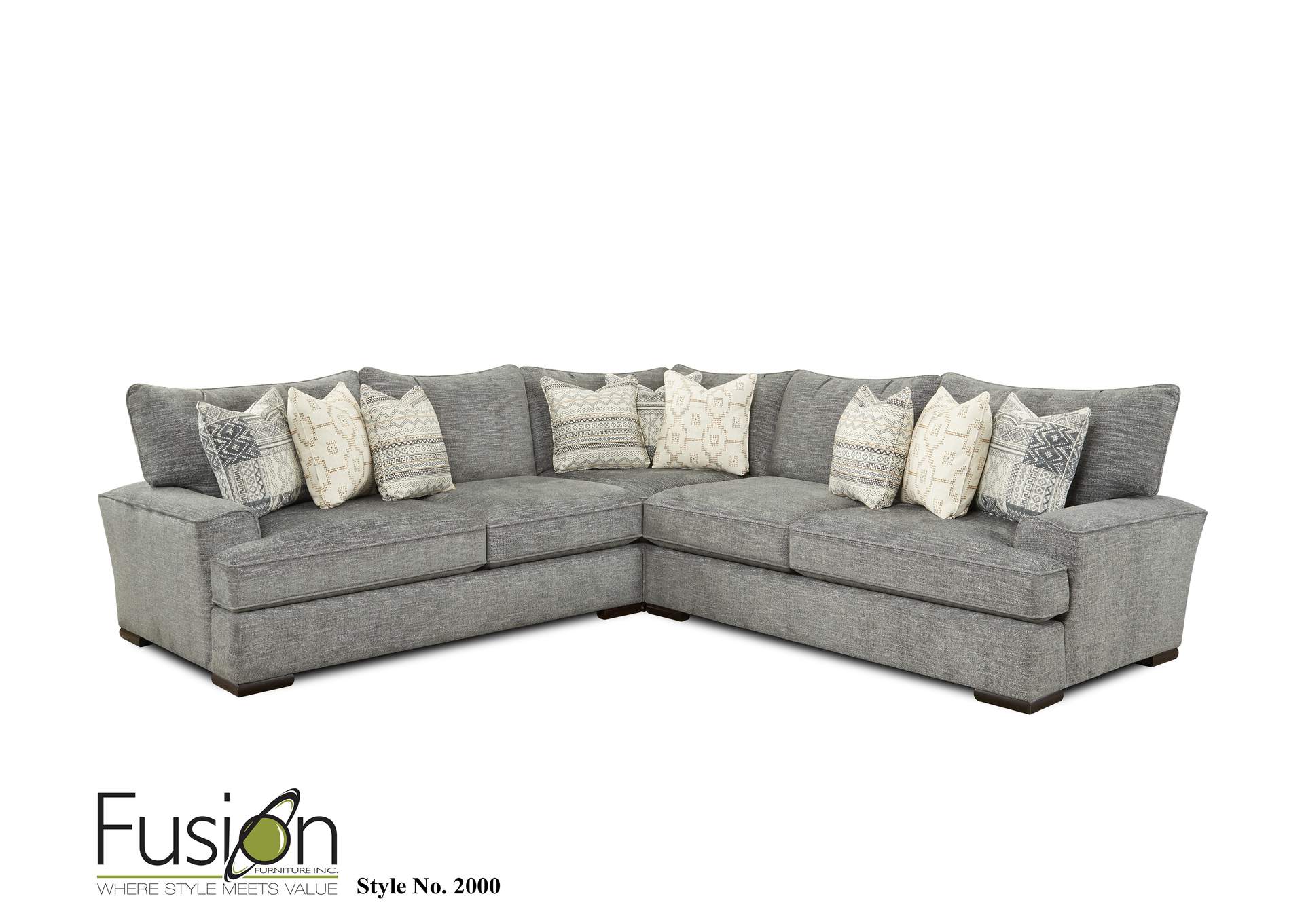2000HandwovenSlateRiverdale Handwoven Slate Sectional,Fusion Furniture Inc