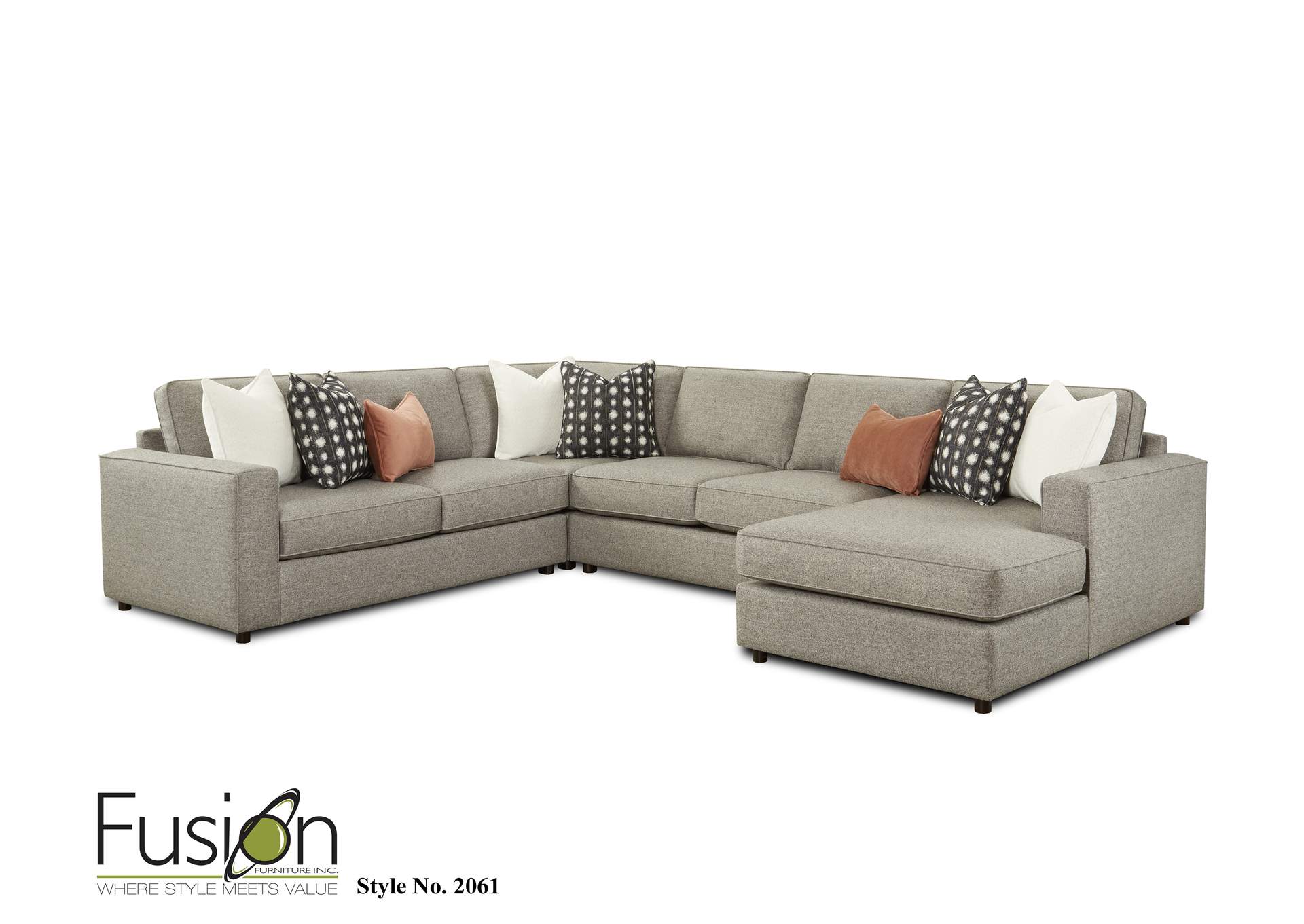 Monroe Ash Monroe Ash Loveseat w/Chaise,Fusion Furniture Inc
