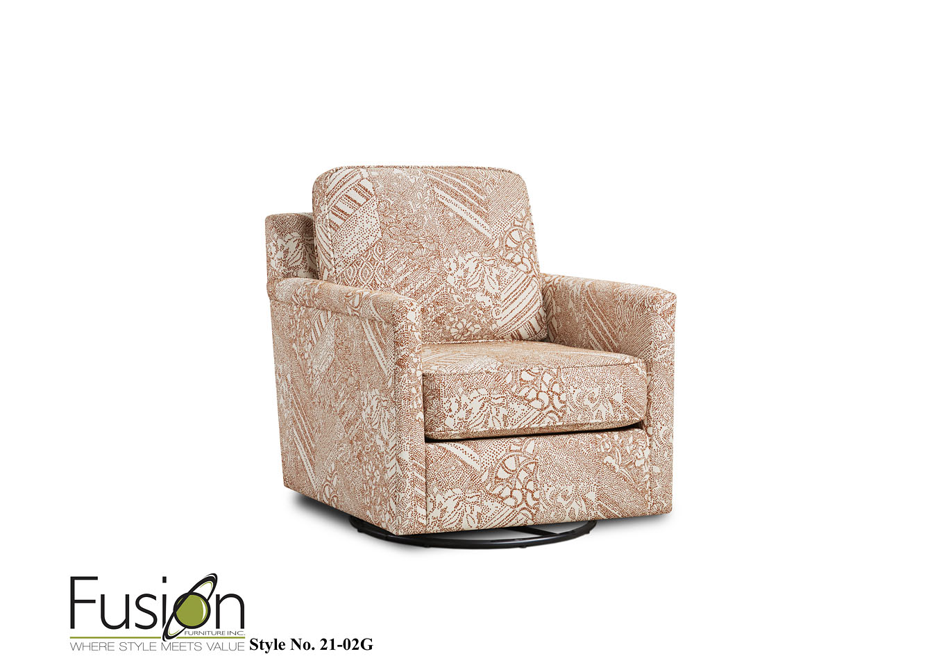 Zen Butter (Revolution) Libby Mango Swivel Glider Chair,Fusion Furniture Inc