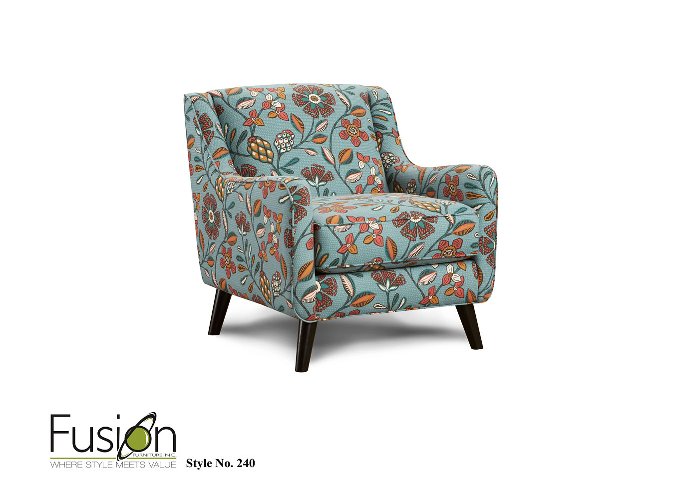 Mathis Sand Kanga Flowers Jasper Accent Chair,Fusion Furniture Inc