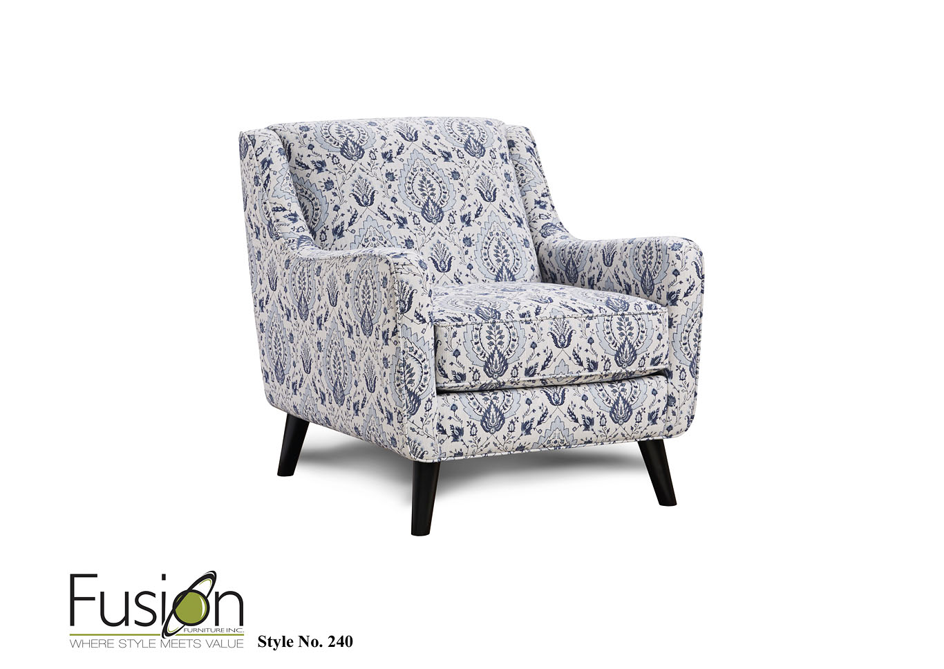Tampa Ice French Gray Accent Chair,Fusion Furniture Inc