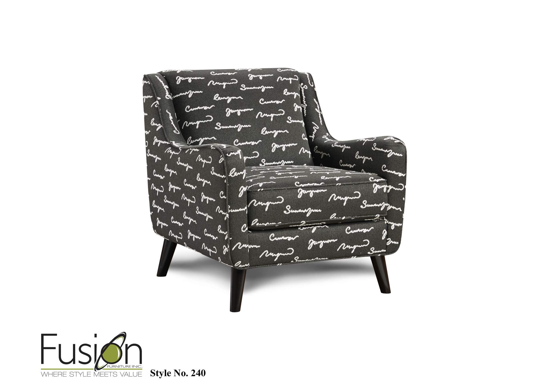 Shadowfax Dove (Revolution) Poetry Iron Accent Chair,Fusion Furniture Inc