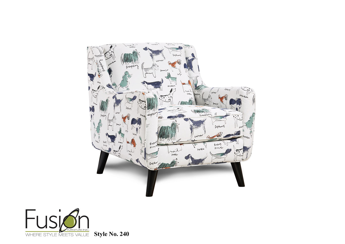 Gradin Dove Gallery Accent Chair,Fusion Furniture Inc