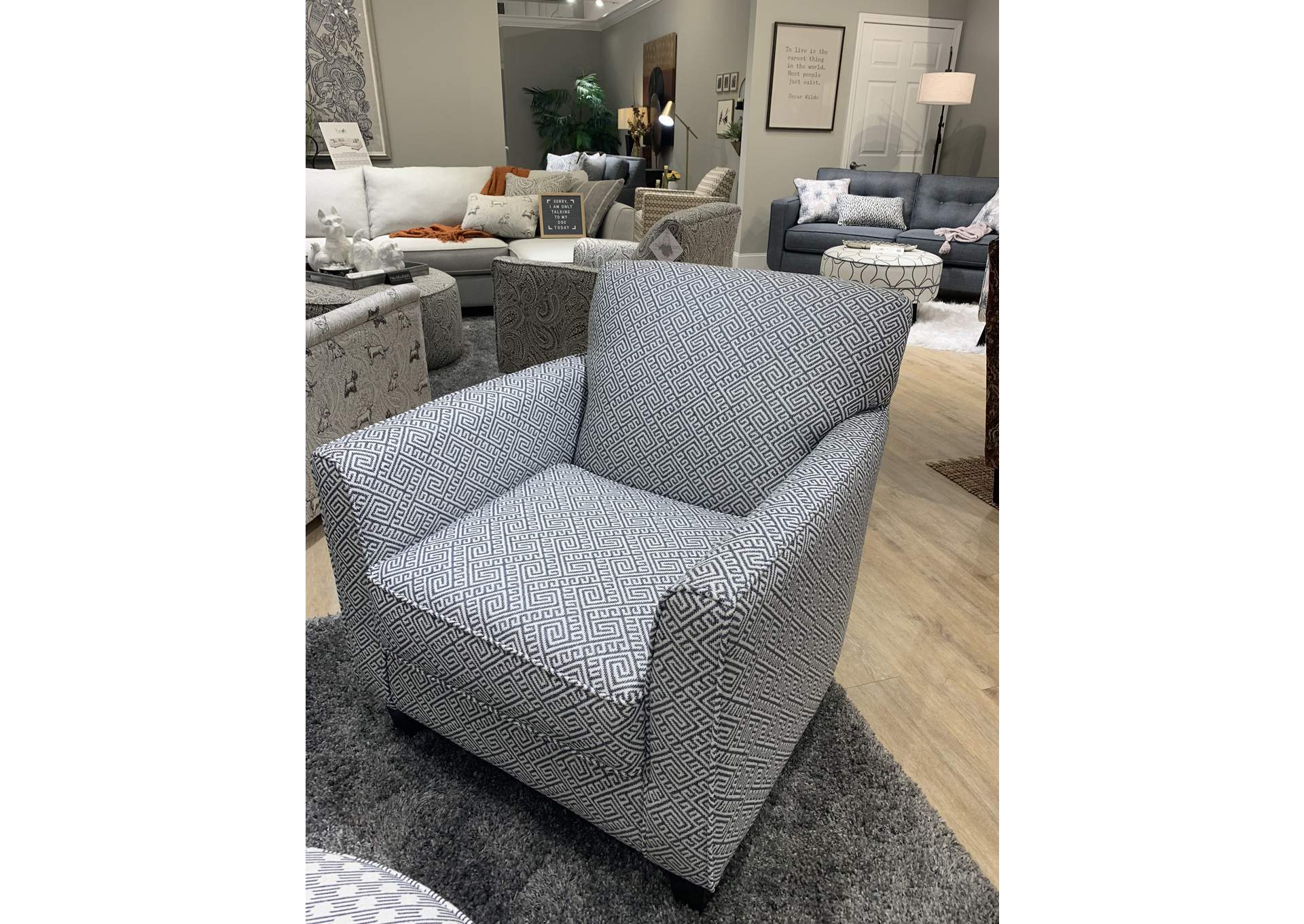 Truth Or Dare Salt (Revolution) Hippocrates Denim Accent Chair,Fusion Furniture Inc