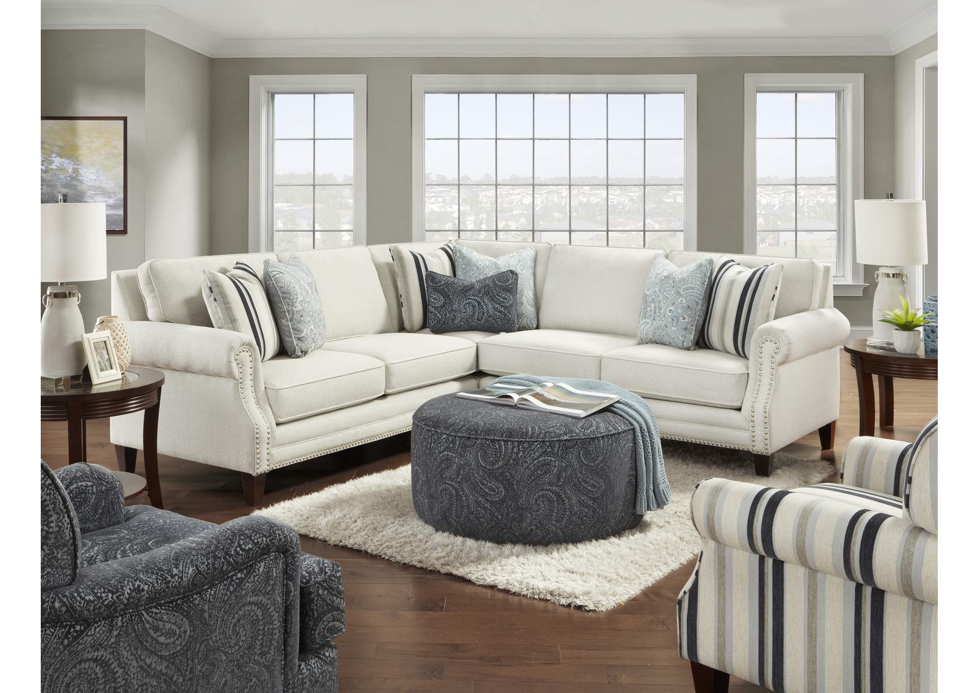 Sweater Bone (Revolution) Sweater Bone Sofa w/Loveseat,Fusion Furniture Inc