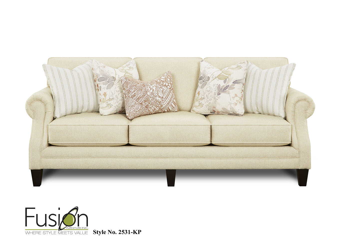 Zen Butter (Revolution) White Rock Sofa,Fusion Furniture Inc