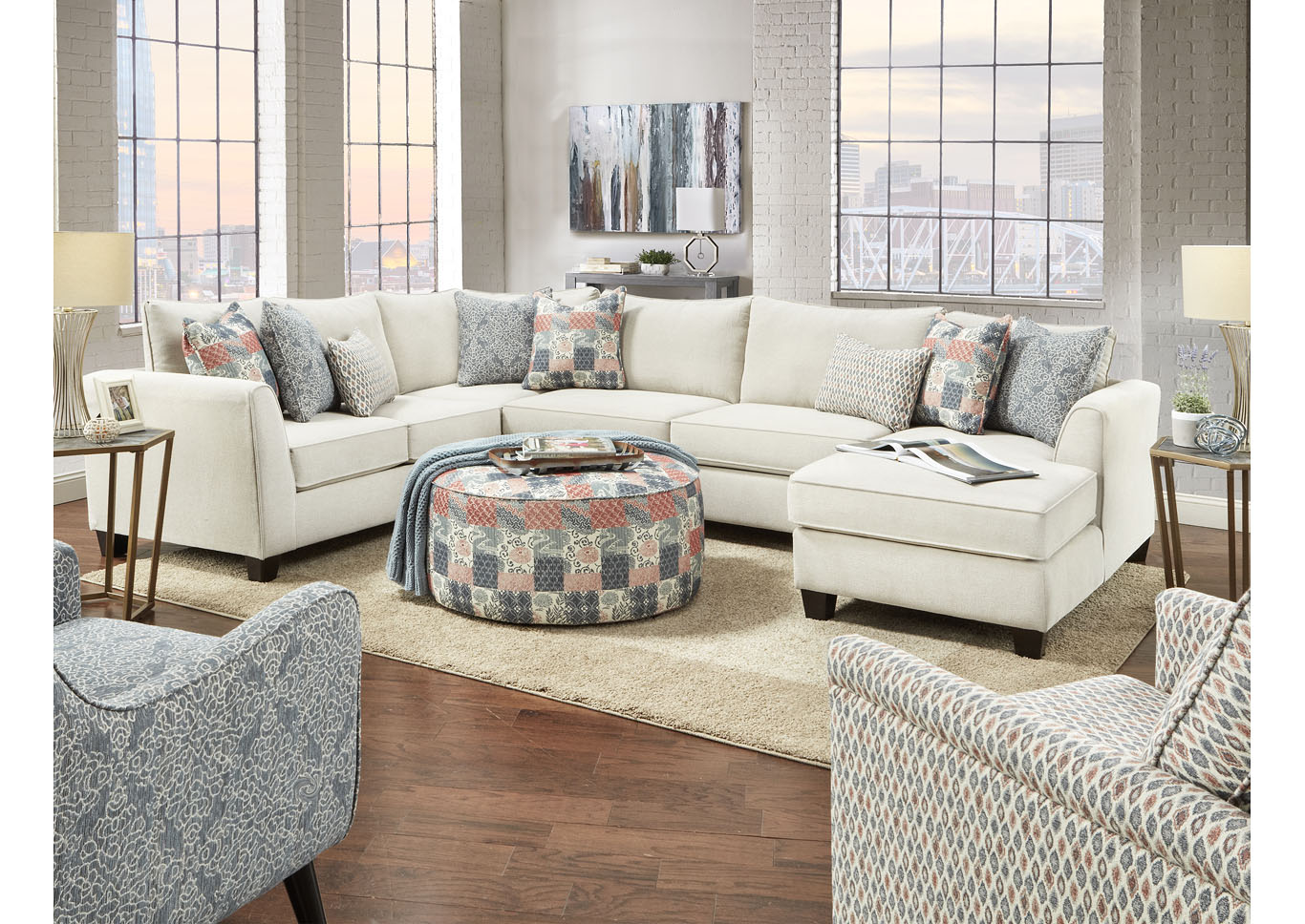 Relax Parchment Laf Loveseat w/Cuddler,Fusion Furniture Inc