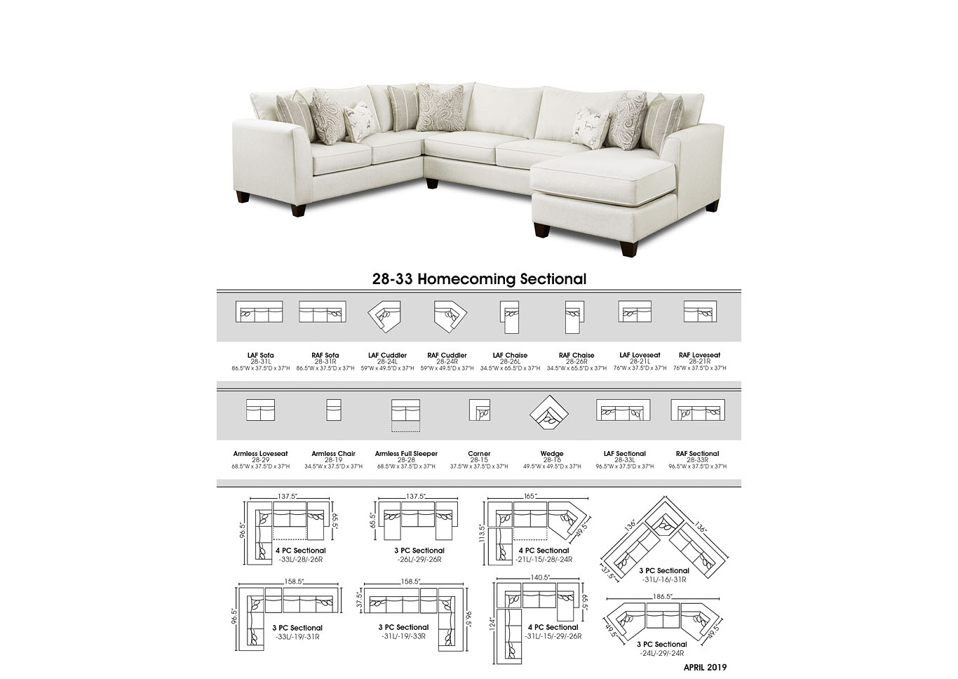 Homecoming Stone (Revolution)  Sectional,Fusion Furniture Inc