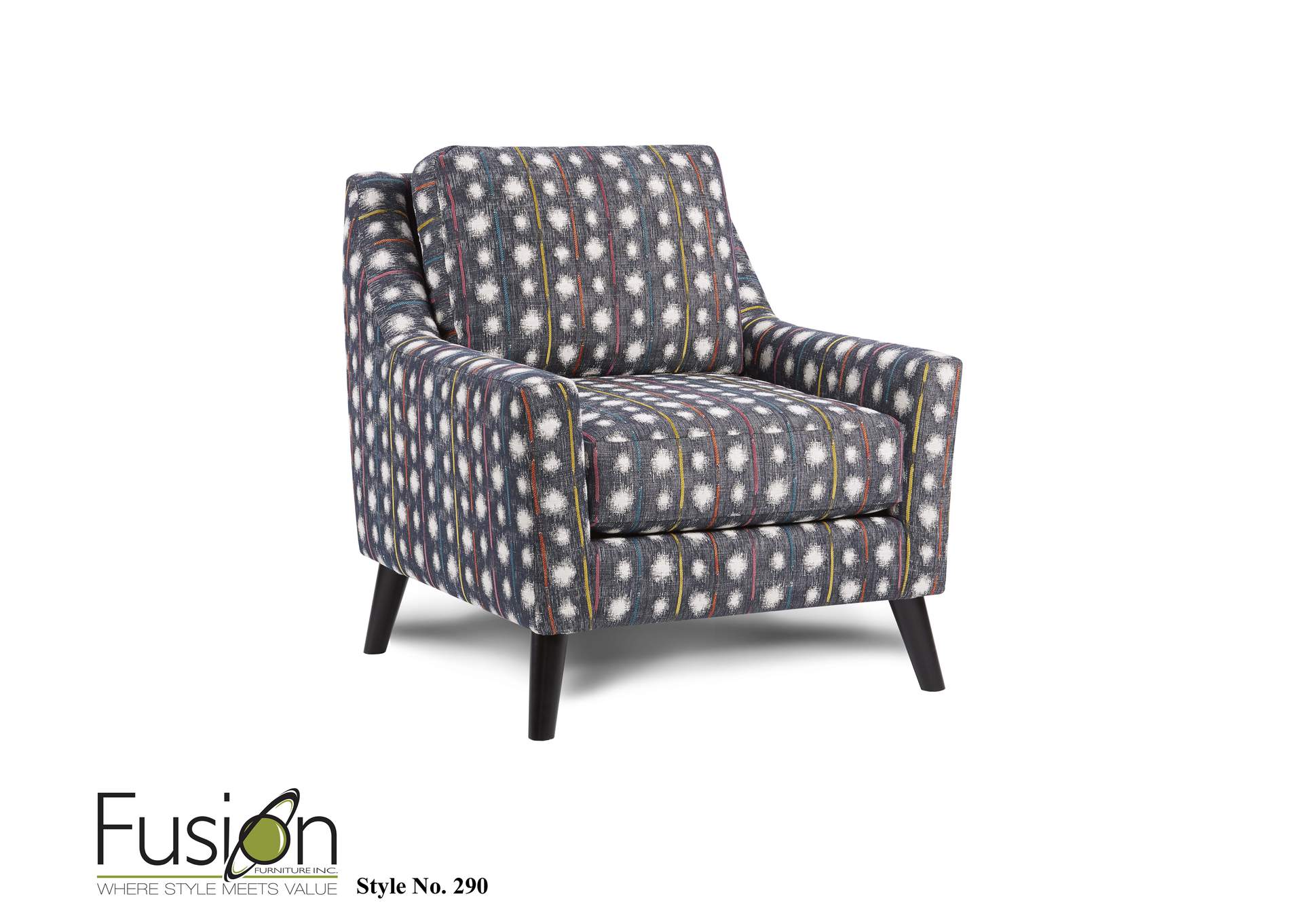 Theron Indigo Malta Accent Chair,Fusion Furniture Inc