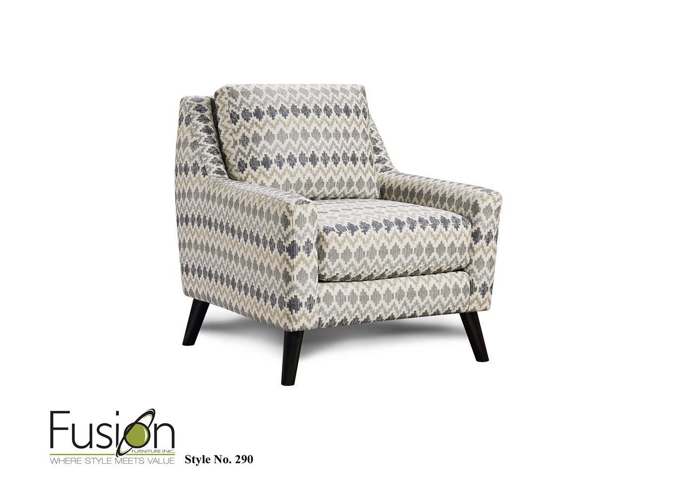 Braxton Fog Chickasaw Silver Accent Chair,Fusion Furniture Inc