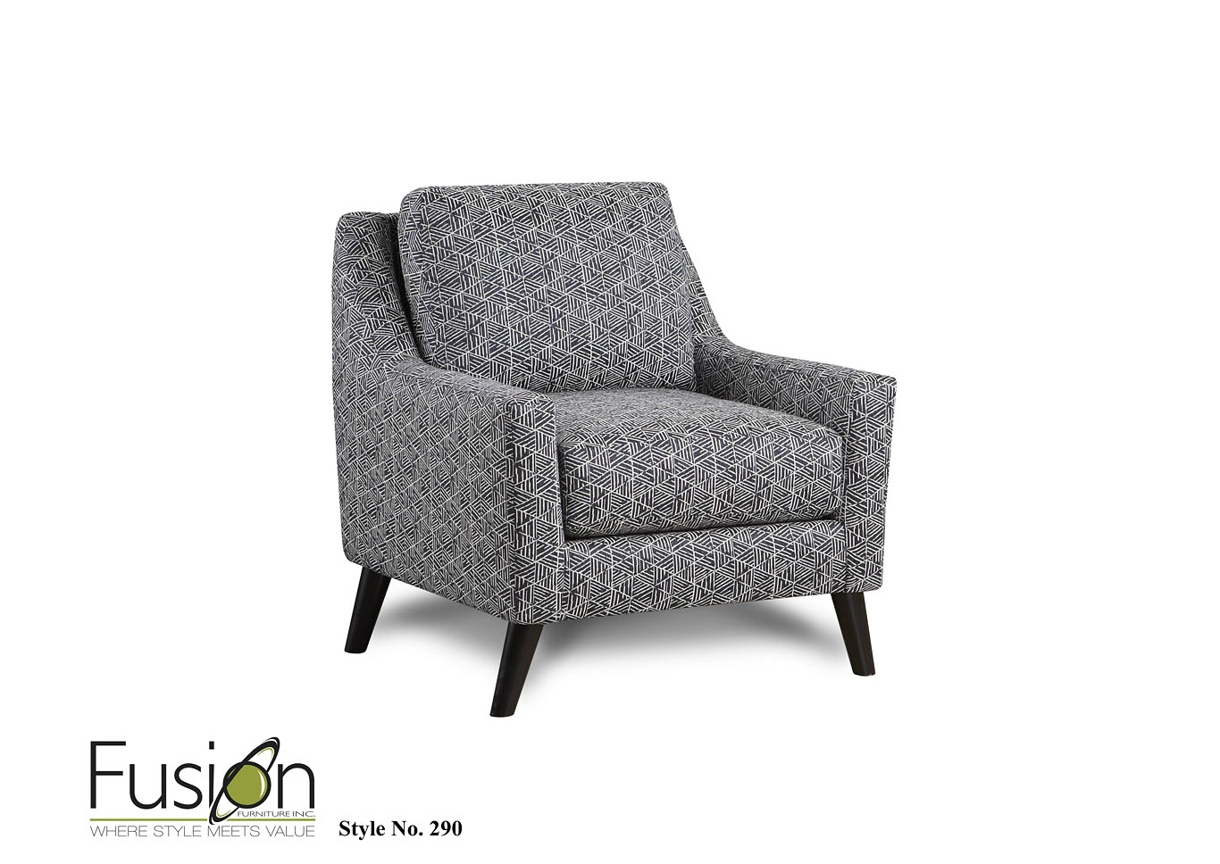 Grande Denim (Revolution) Mix Up Denim Accent Chair,Fusion Furniture Inc