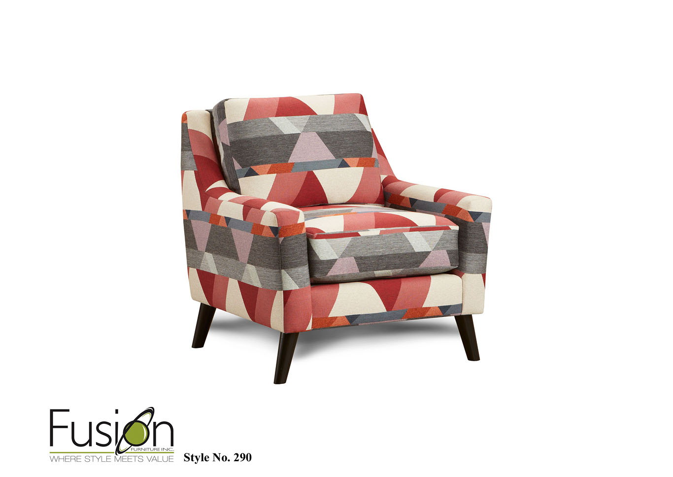 Faithful Indigo Soya Bean Accent Chair,Fusion Furniture Inc