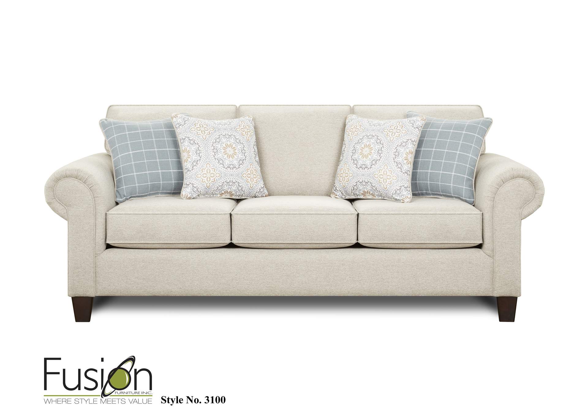 Bates Nickle Sisal Sofa,Fusion Furniture Inc