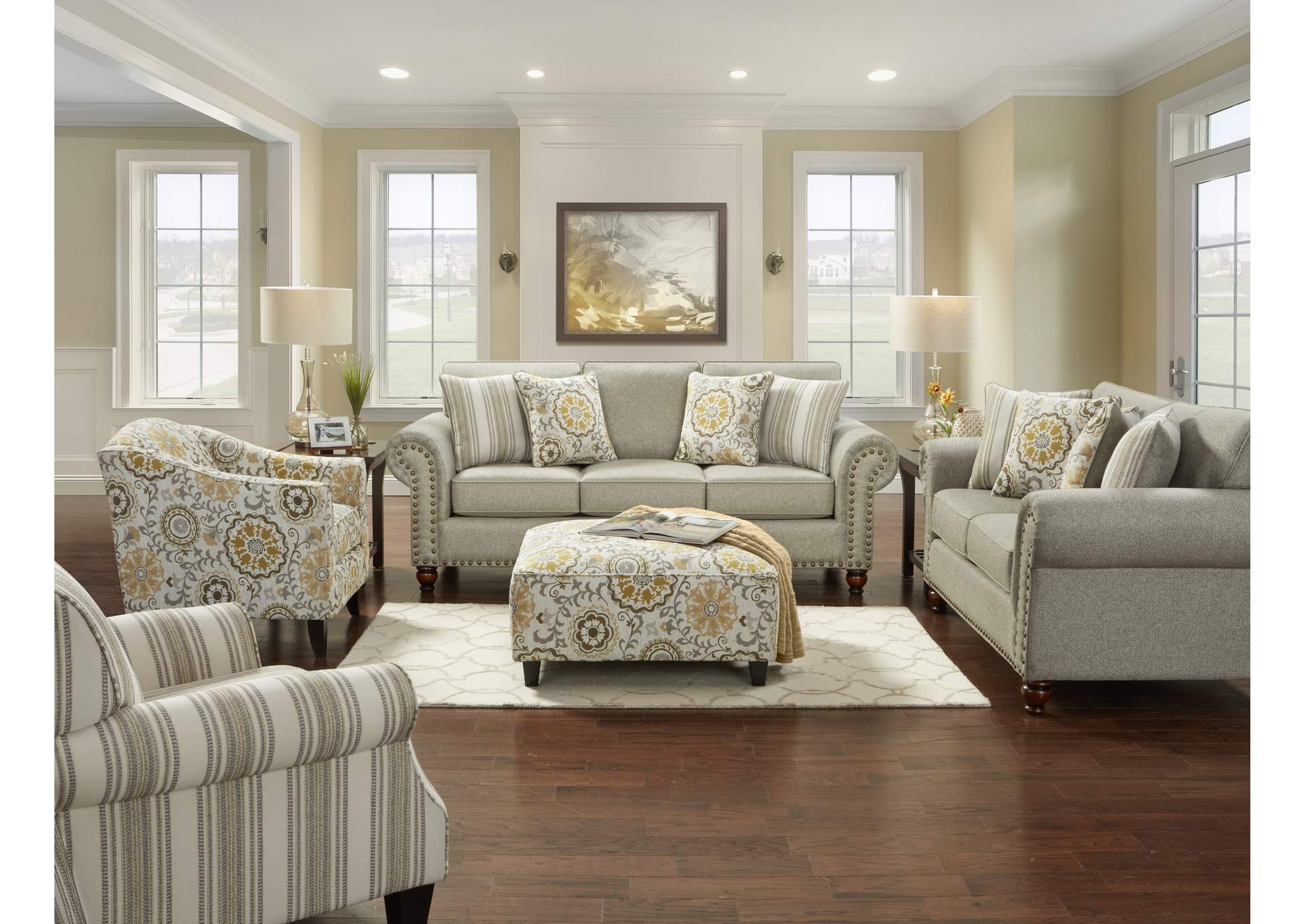 Romero Sterling (Revolution) Cloudy Loveseat,Fusion Furniture Inc