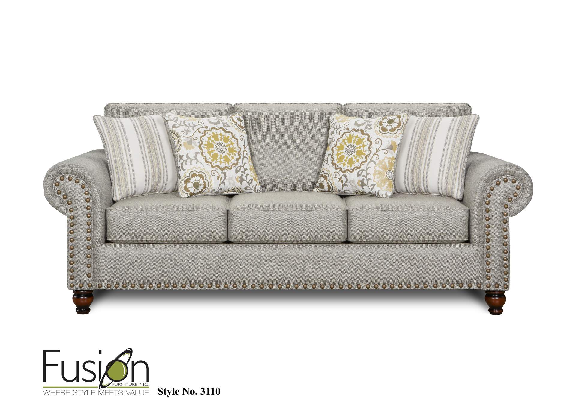 Romero Sterling (Revolution) Cloudy Sofa,Fusion Furniture Inc
