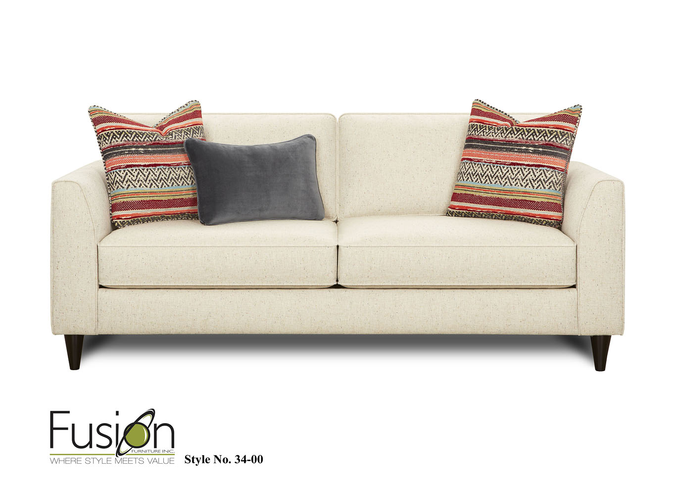 Cecile Linen Cecile Linen Sofa,Fusion Furniture Inc