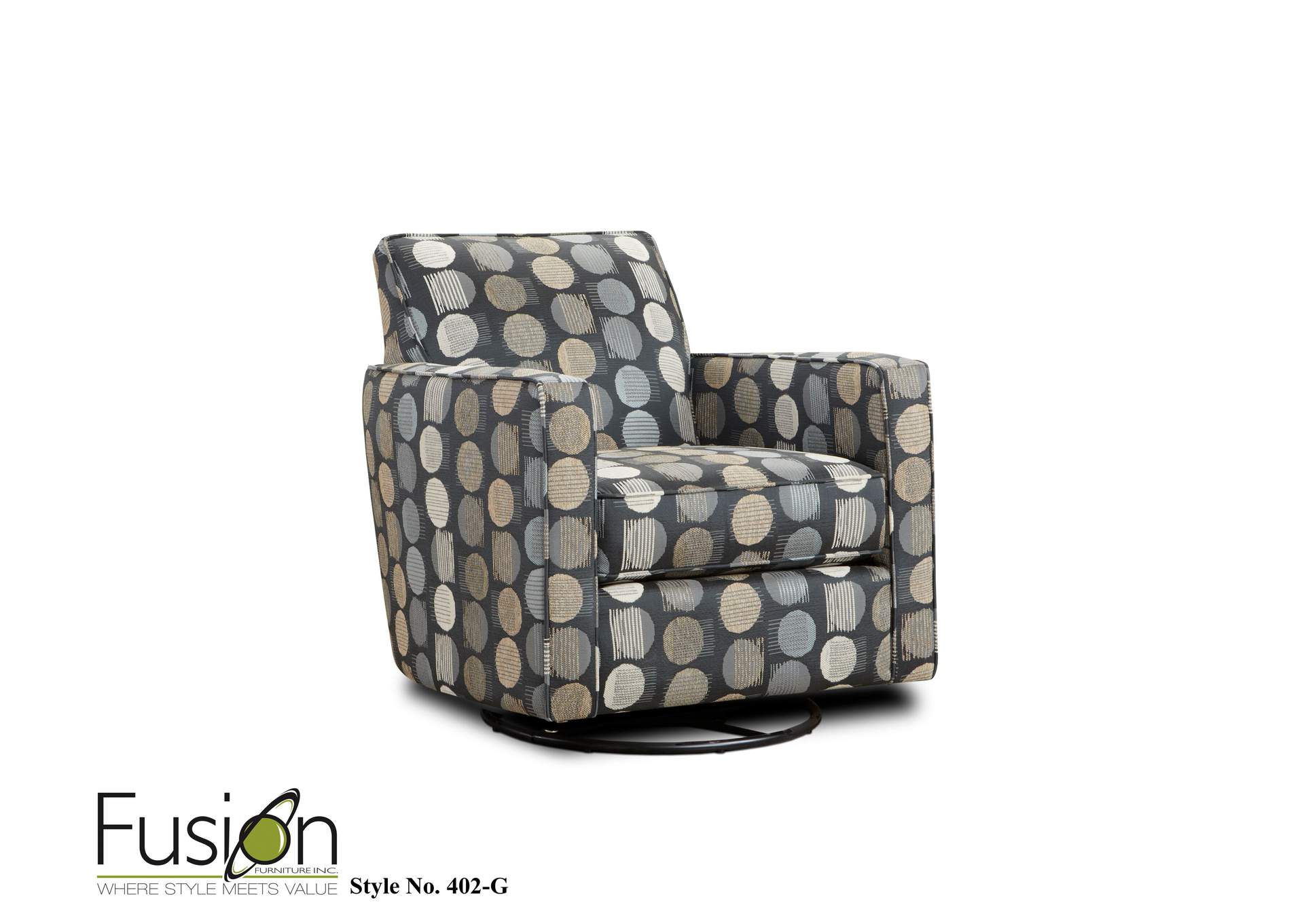 Handwoven Linen Magnitude Steel Swivel Glider Chair,Fusion Furniture Inc