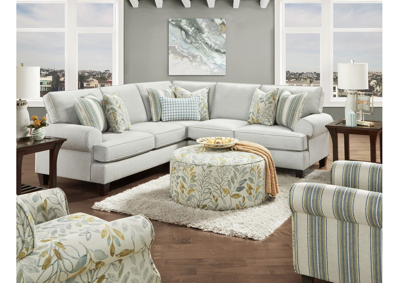 Thrillist Fog (Sustain) Thrillist Fog Ottoman,Fusion Furniture Inc