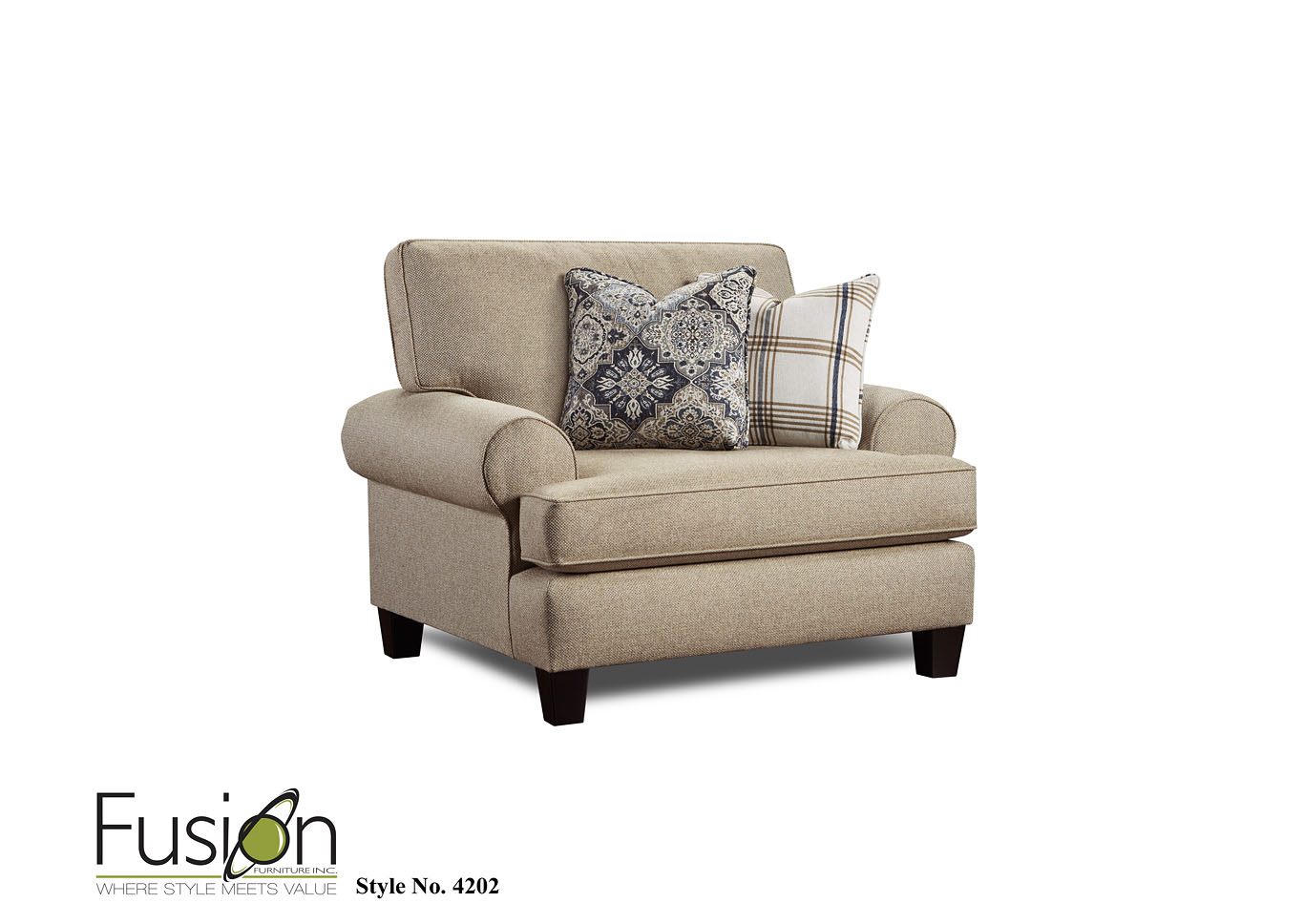 Whitaker Wheat (Revolution) Whitaker Wheat Chair 1/2,Fusion Furniture Inc