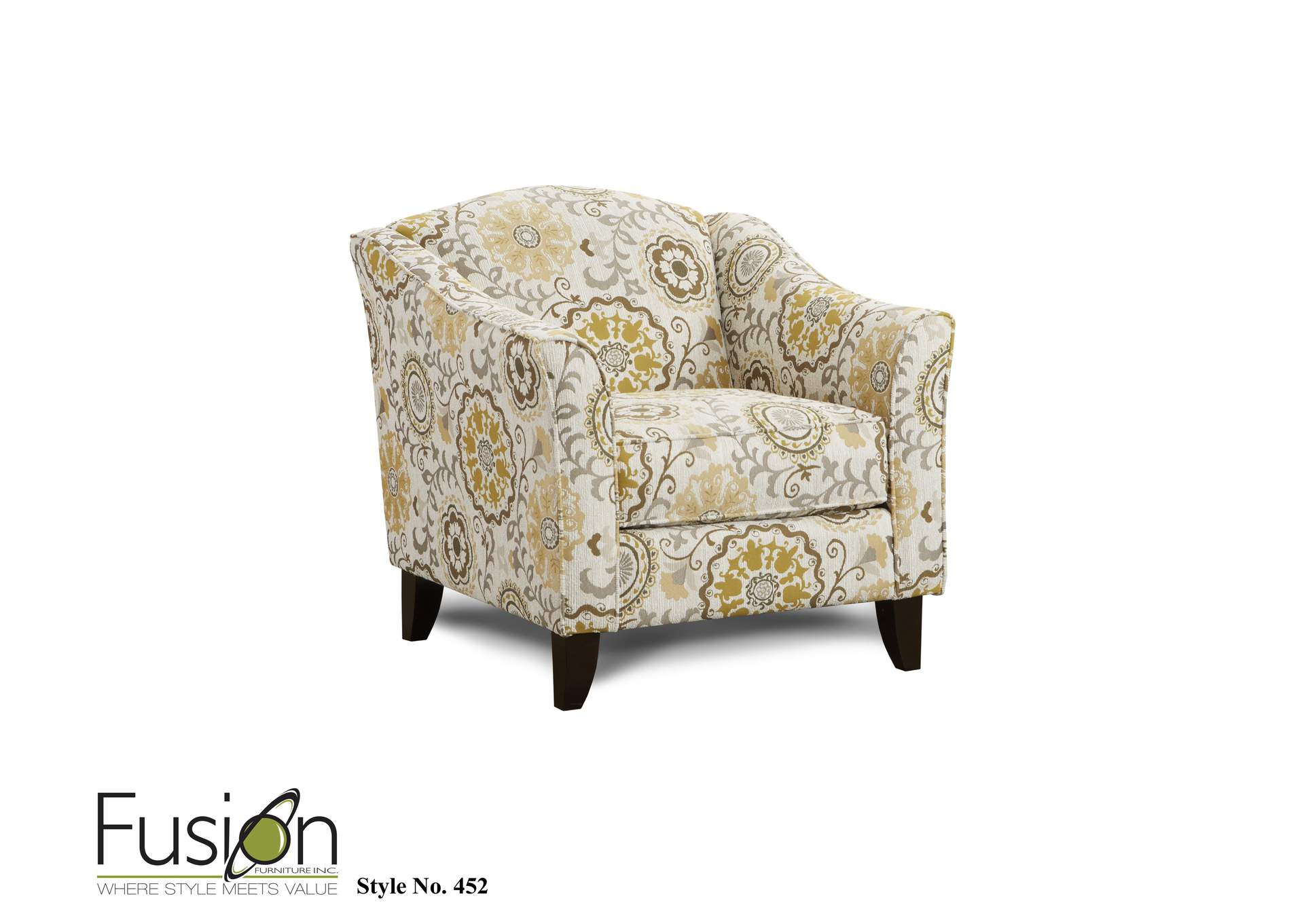 Romero Sterling (Revolution) Alpenrose Daisy Accent Chair,Fusion Furniture Inc