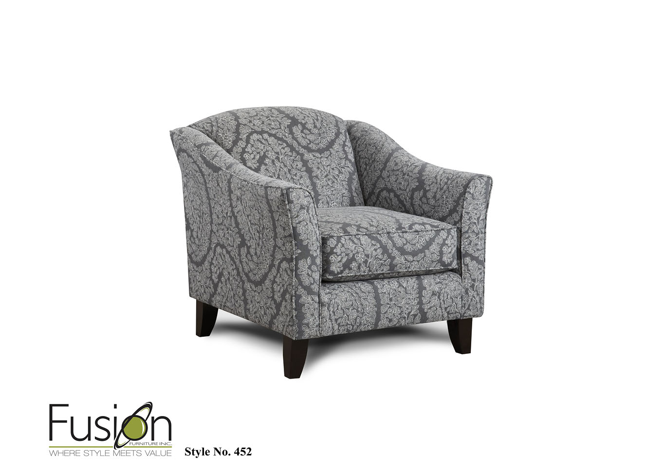 Chalet Platinum Ella Pewter Accent Chair,Fusion Furniture Inc