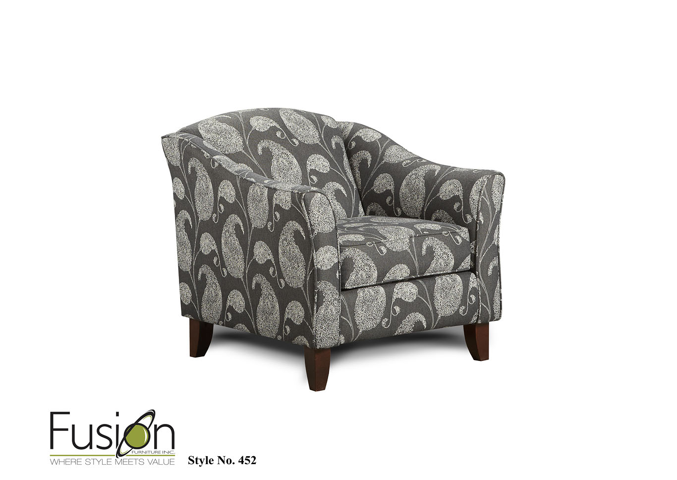 Apex Cinder Gallo Ink Accent Chair,Fusion Furniture Inc