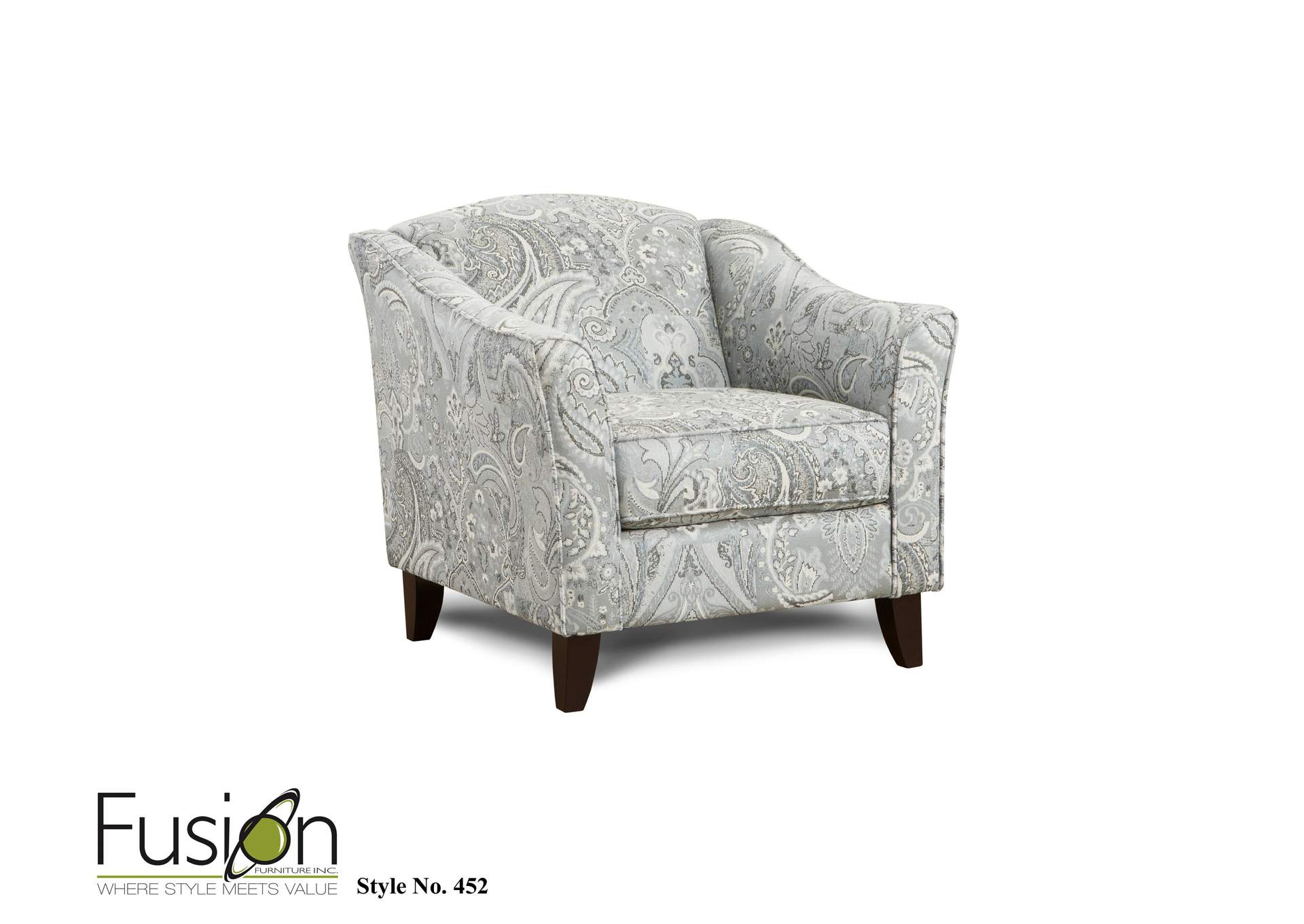 Sweater Bone (Revolution) Kitteridge Cobalt Accent Chair,Fusion Furniture Inc