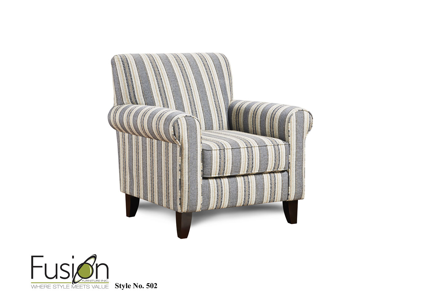 Anders Mocha Nell Denim Accent Chair,Fusion Furniture Inc