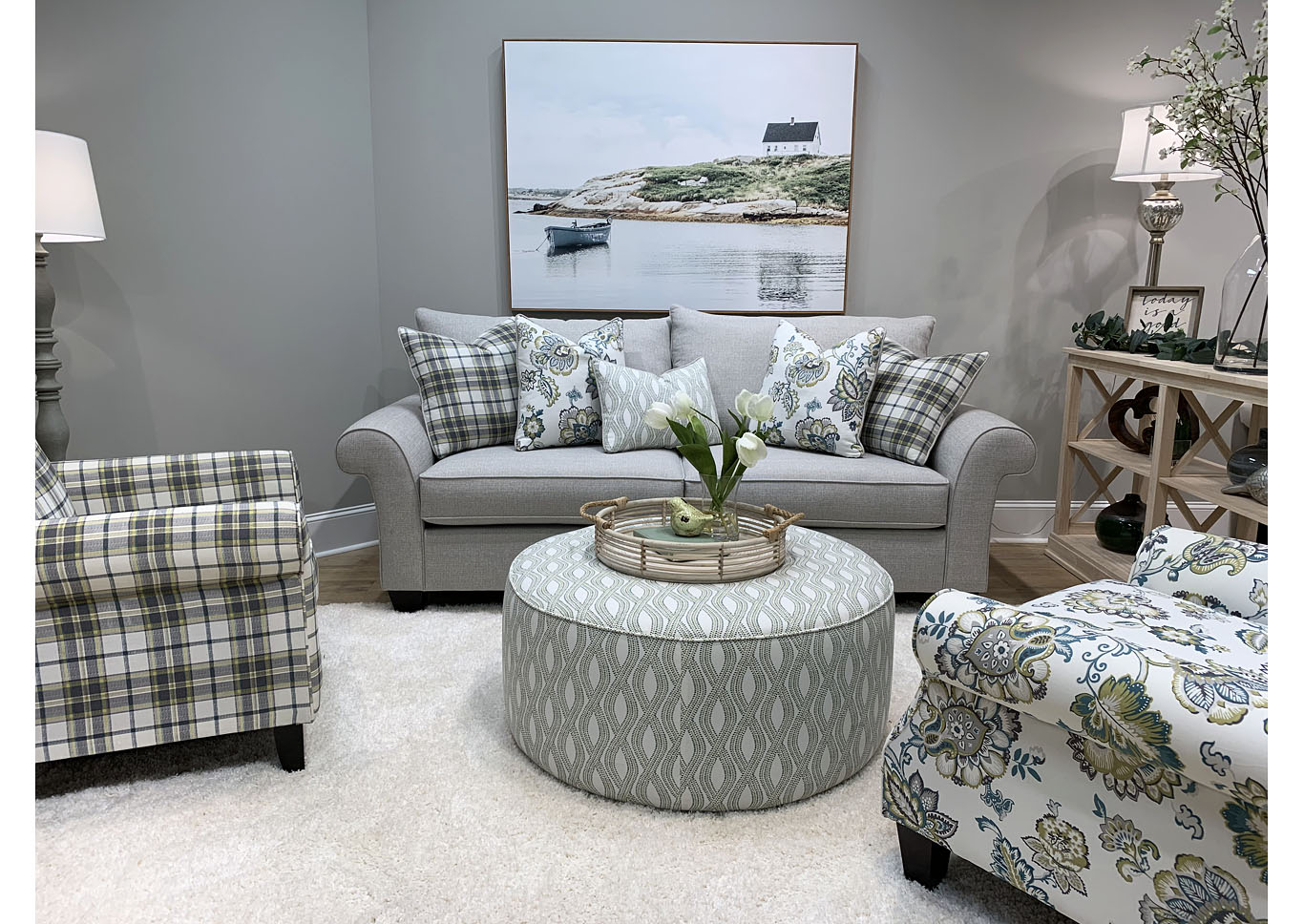 50-00KpBelaireStone(Revolution) Horatio Seagrass Cocktail Ottoman,Fusion Furniture Inc