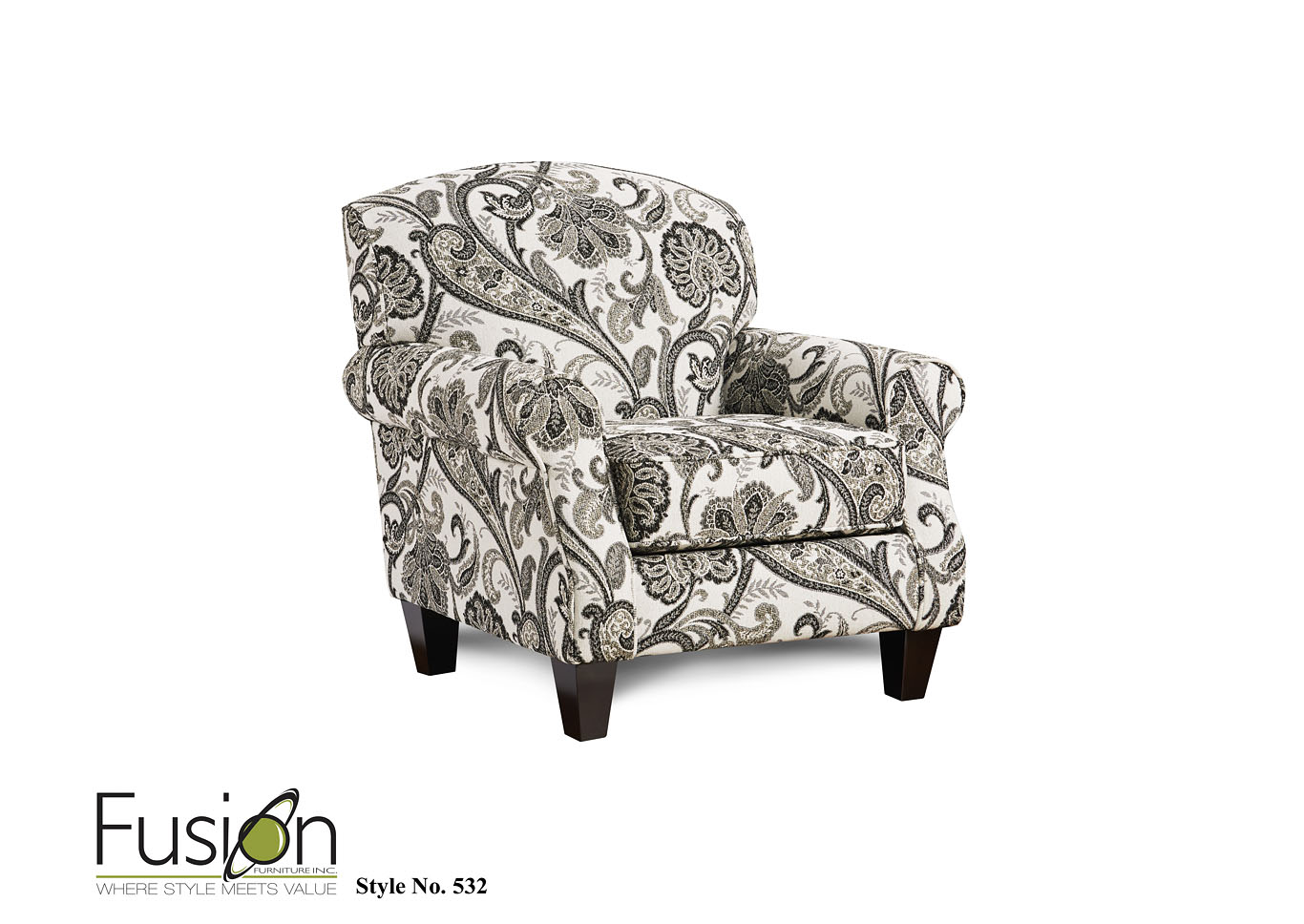 Shadowfax Dove (Revolution) Gray Accent Chair,Fusion Furniture Inc