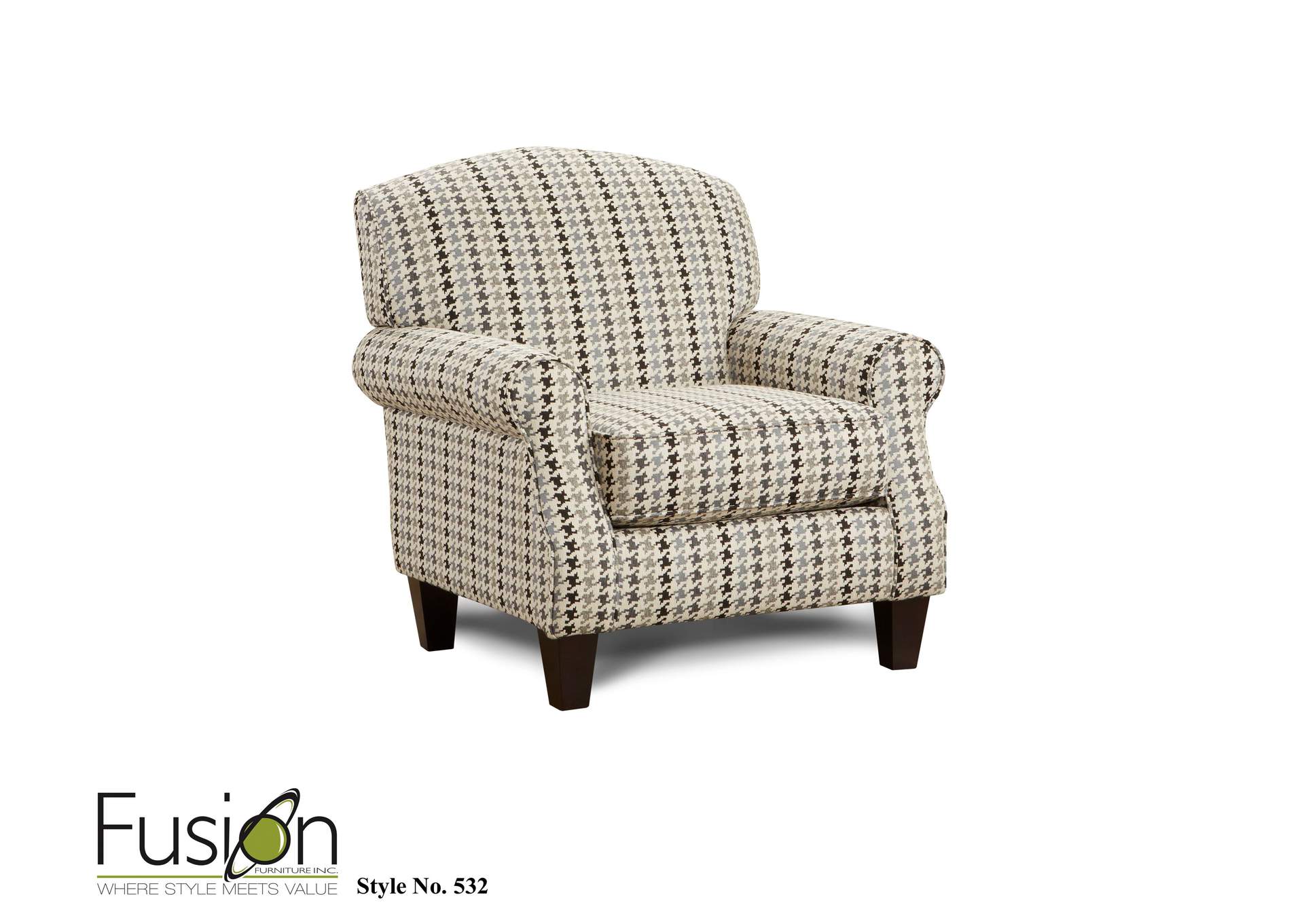 Paperchase Berber (Revolution) Haberdashery Flannel Accent Chair,Fusion Furniture Inc
