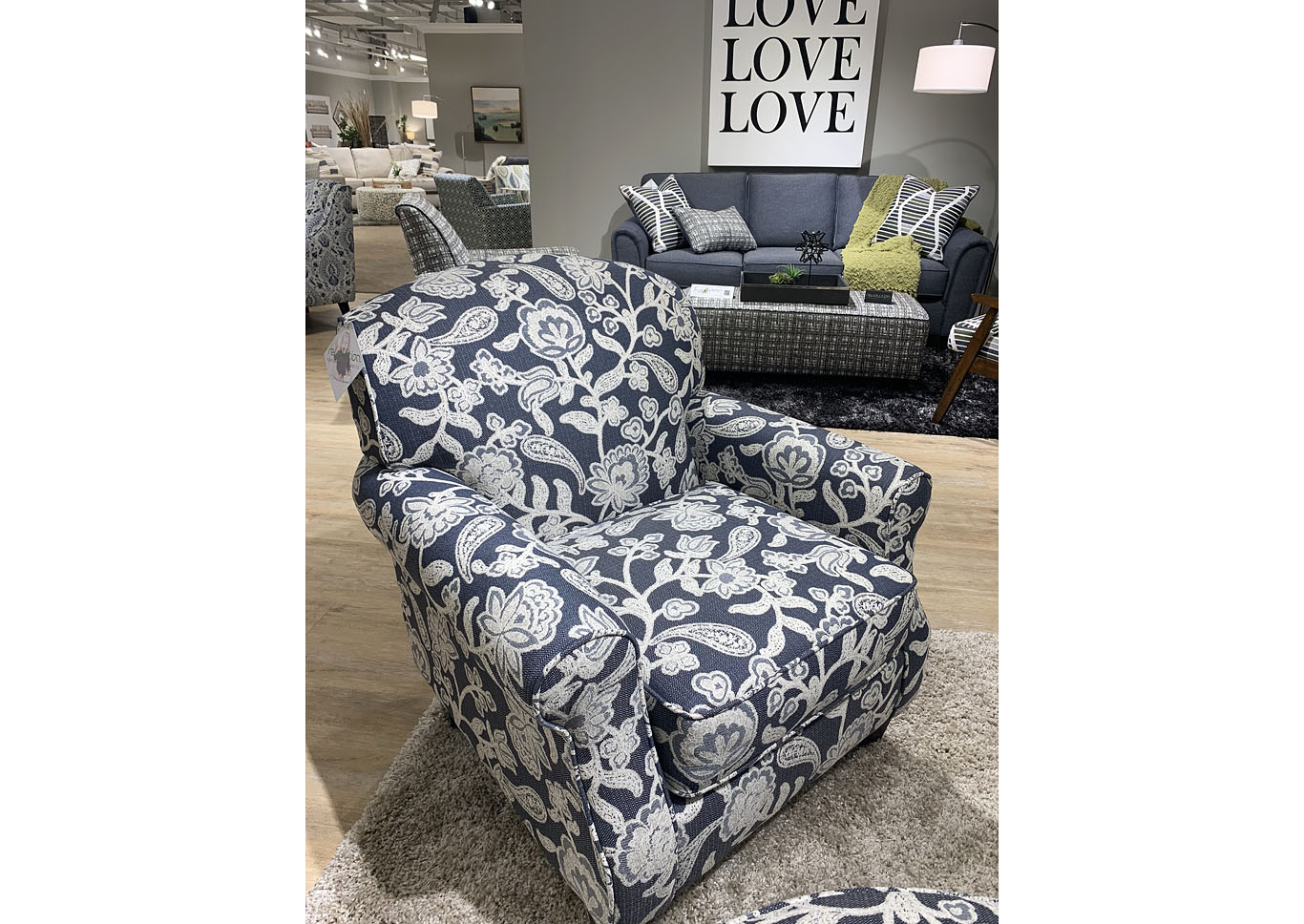 Awesome Oatmeal (Revolution) Sophie Indigo Accent Chair,Fusion Furniture Inc