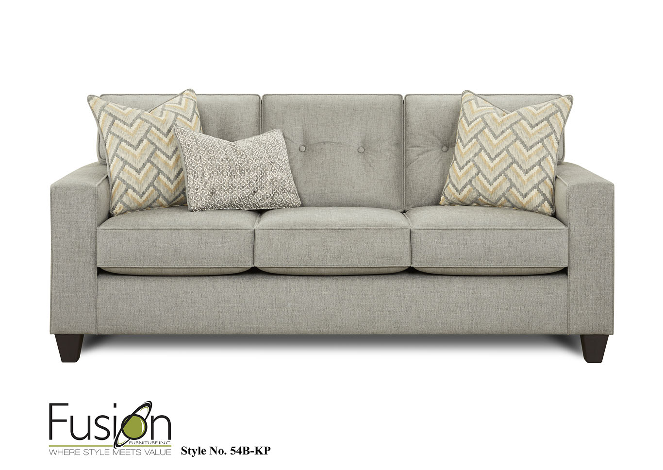 54B-00KpFelixPewter Felix Pewter Sofa,Fusion Furniture Inc