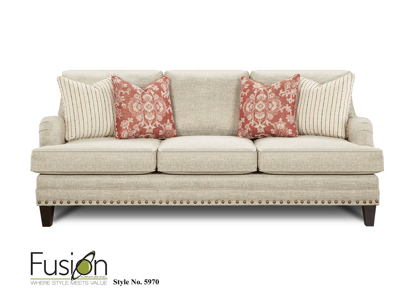 Longevity Muslin Bison Hide Sofa,Fusion Furniture Inc