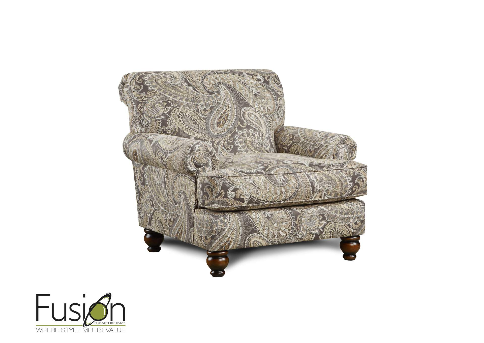 Carys Doe Capernicus Cobblestone Chair,Fusion Furniture Inc