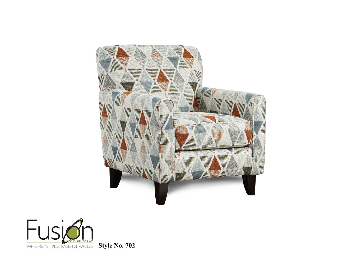 Tnt Cafe (Revolution) Devo Orange Accent Chair,Fusion Furniture Inc