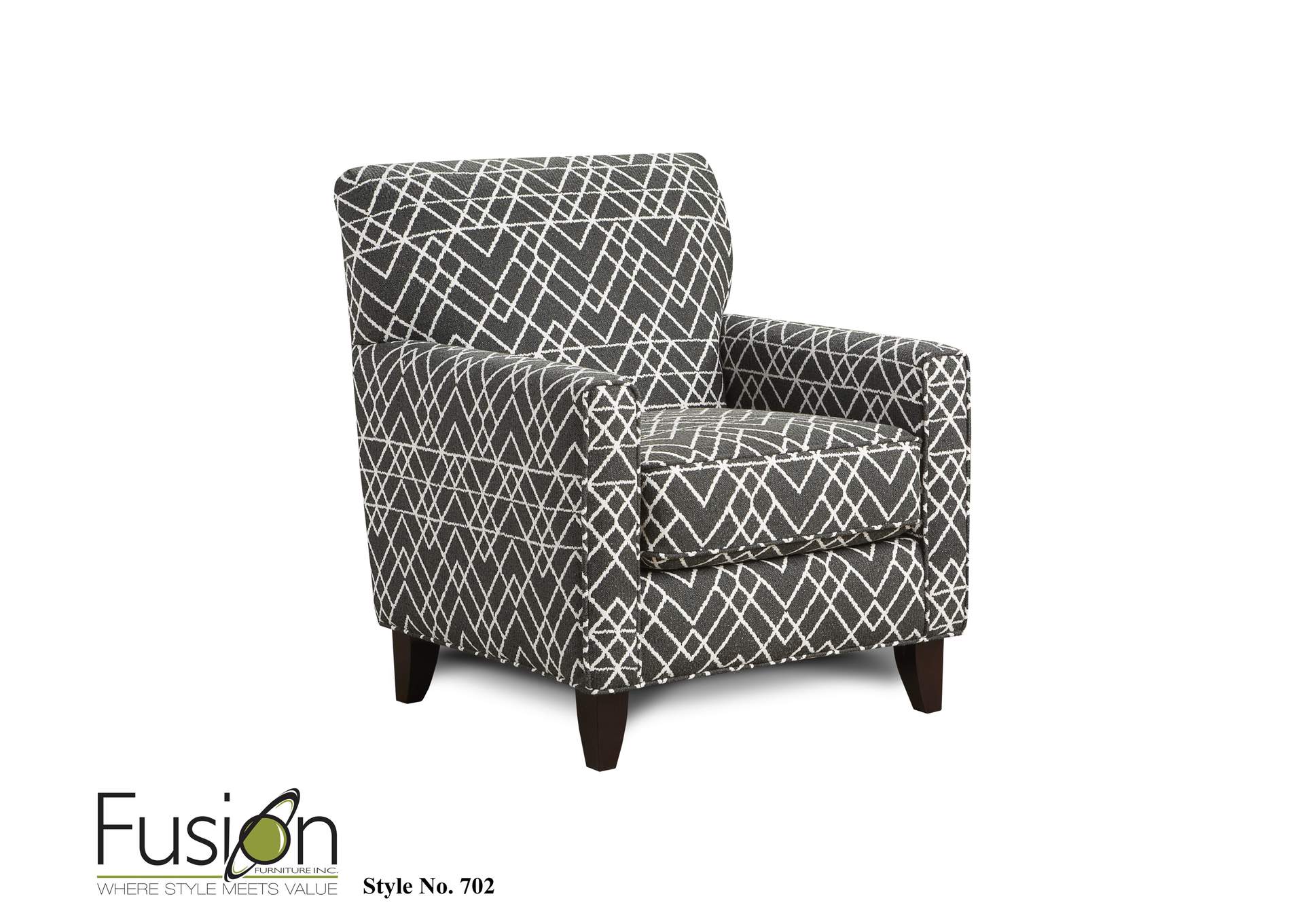 Popstitch Shell (Livesmart) Hyphen Onyx Accent Chair,Fusion Furniture Inc