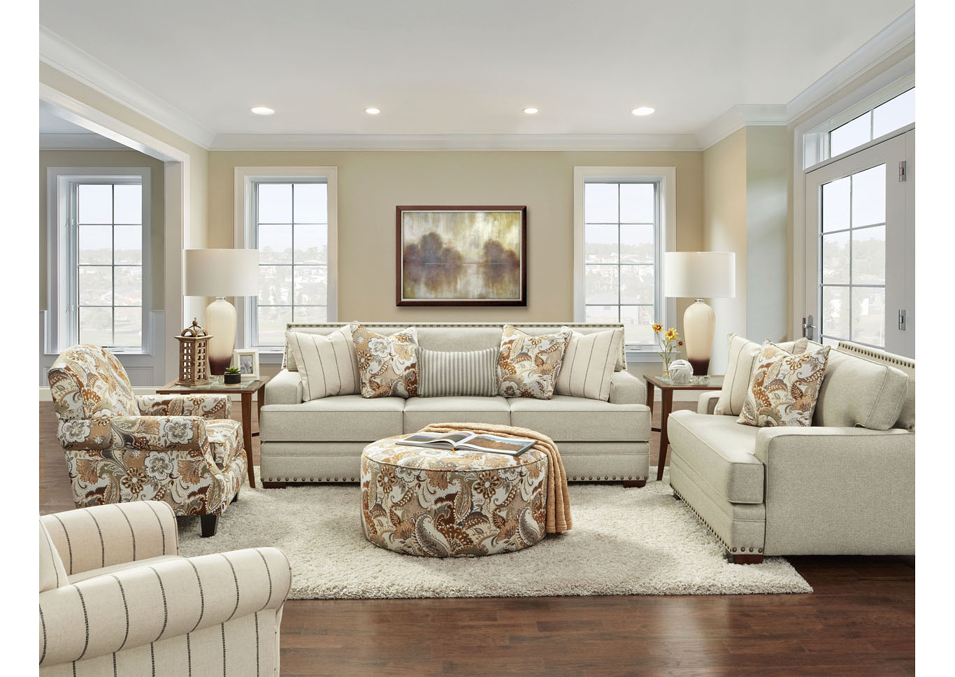 Bates Charcoal Glenville Cascade Cocktail Ottoman,Fusion Furniture Inc