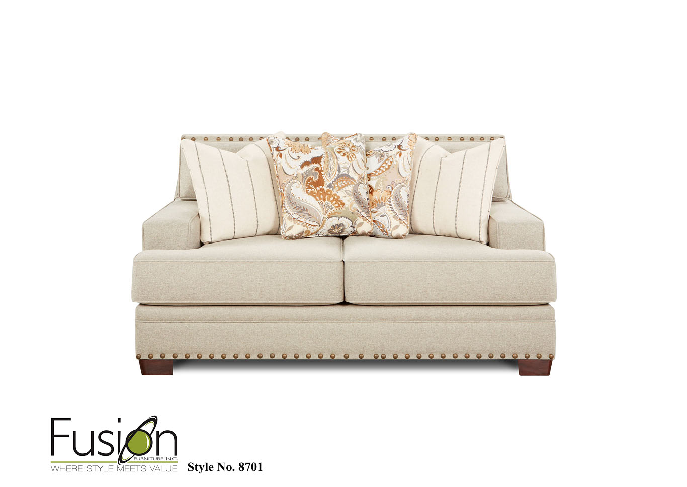 Moore Metal Moore Metal Sofa/Loveseat,Fusion Furniture Inc