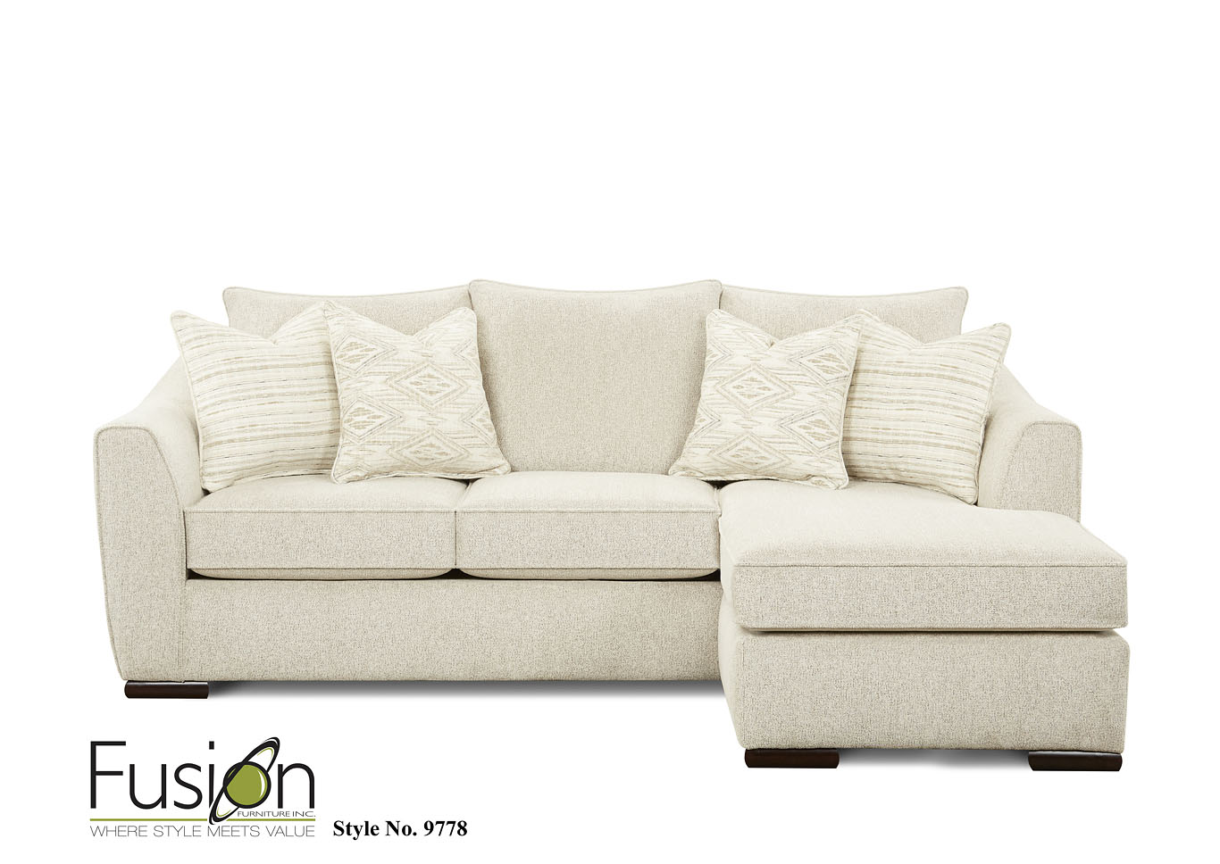9778VibrantVisionOatmeal Vibrant Vision Oatmeal Sofa/Chaise,Fusion Furniture Inc