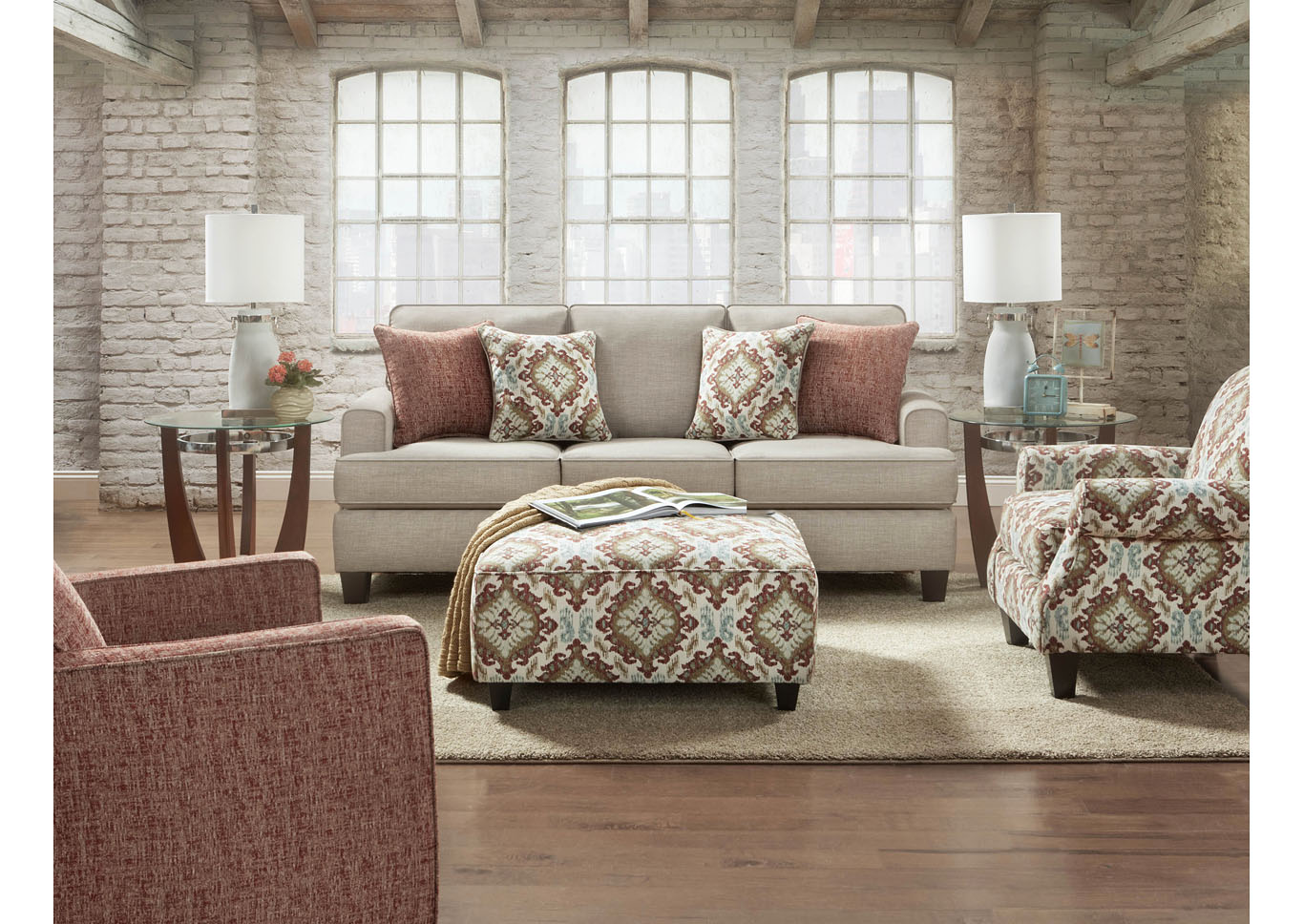 Quinn Twilight Nest Henna Swivel Glider Chair,Fusion Furniture Inc