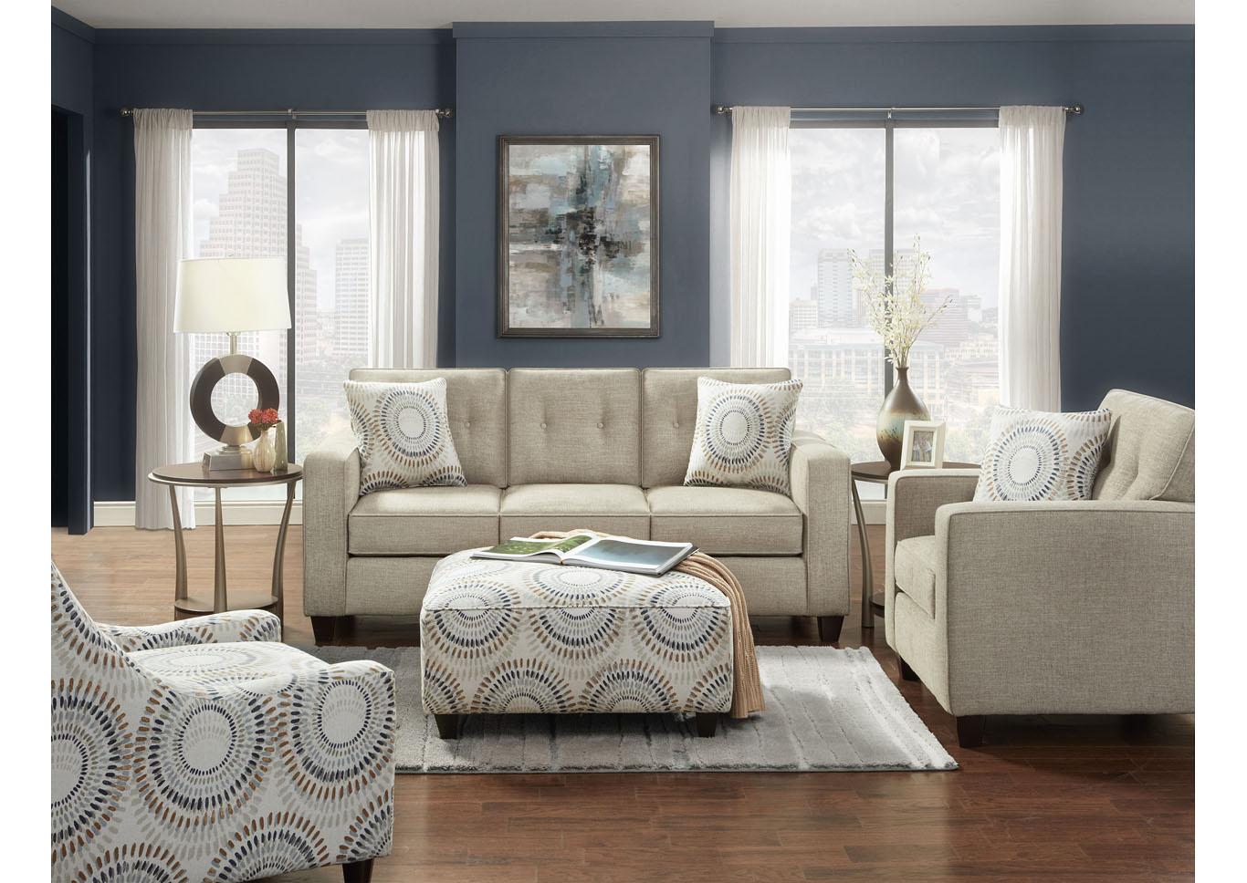 Lilou Heather Lilou Heather Ottoman,Fusion Furniture Inc