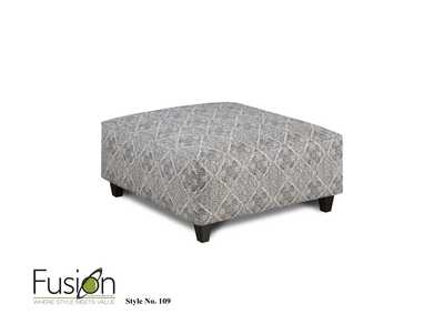 Image for Catalina Linen Indigo Federal Cocktail Ottoman