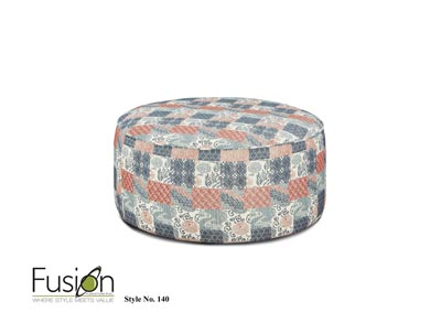 Image for Relax Parchment Vintage Vibe Geranium Cocktail Ottoman